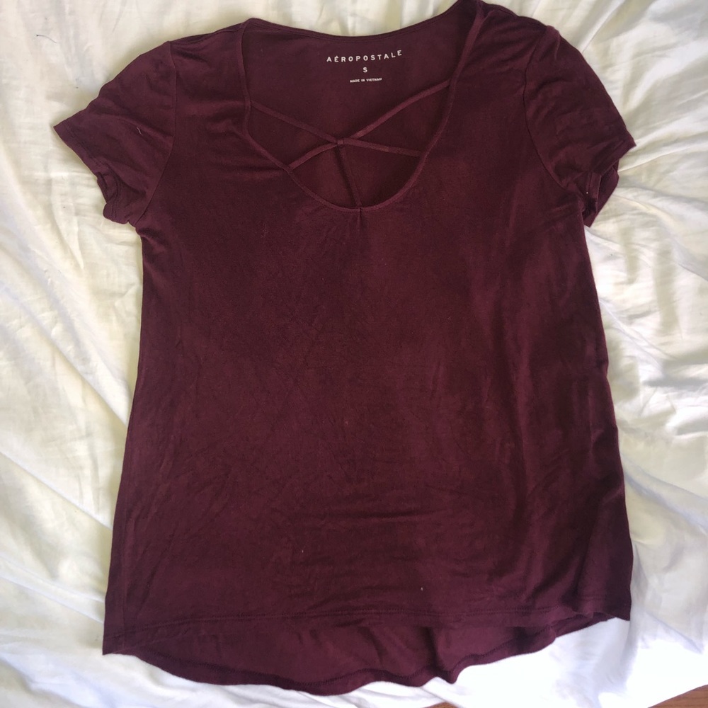 Soft & Sexy Crossed Maroon Top